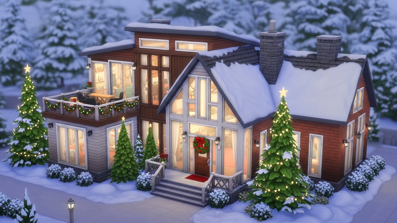 Christmas House Builds in The Sims 4
