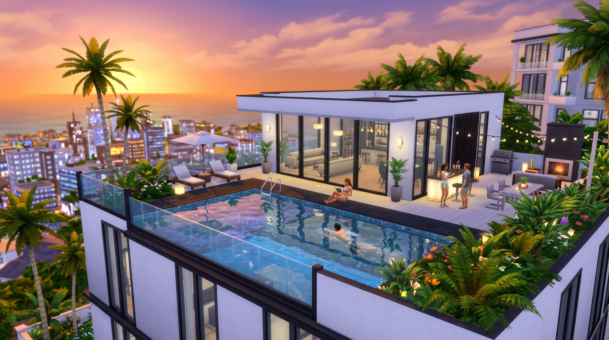 Amazing Rooftop Pool Houses in The Sims 4