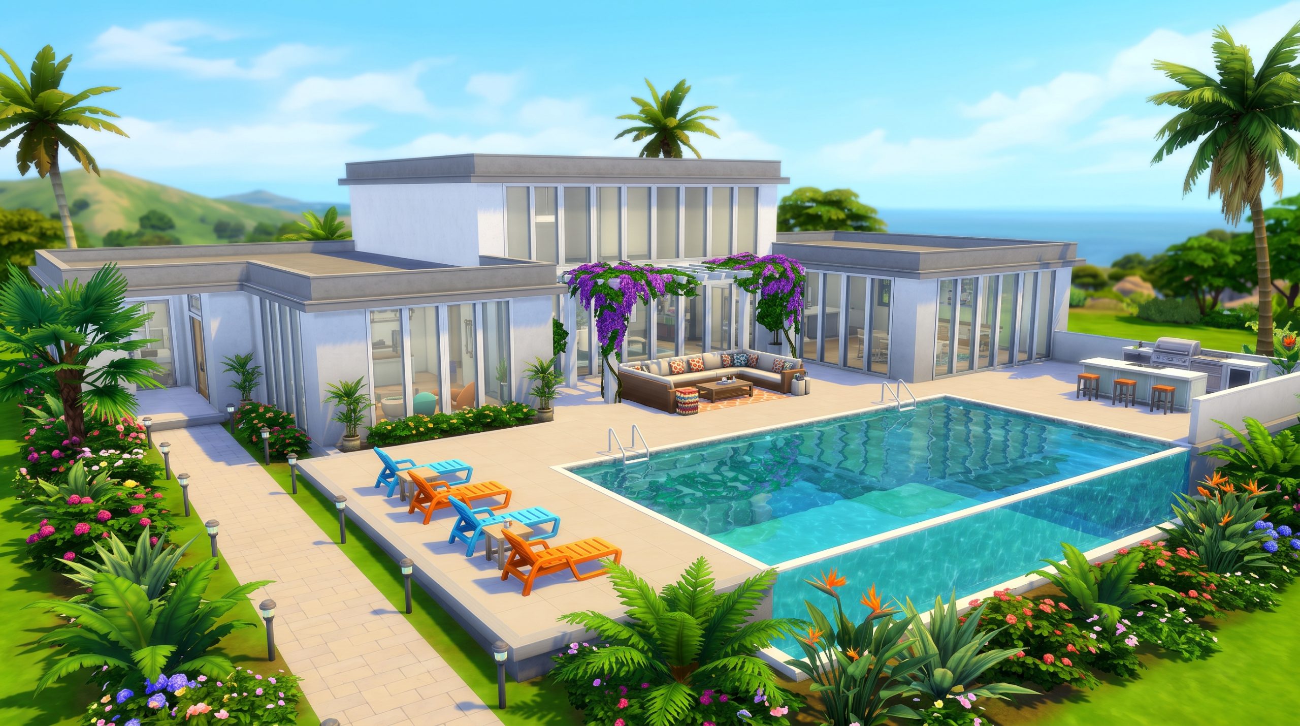 15 Dream Poolside Mansion Ideas for The Sims 4