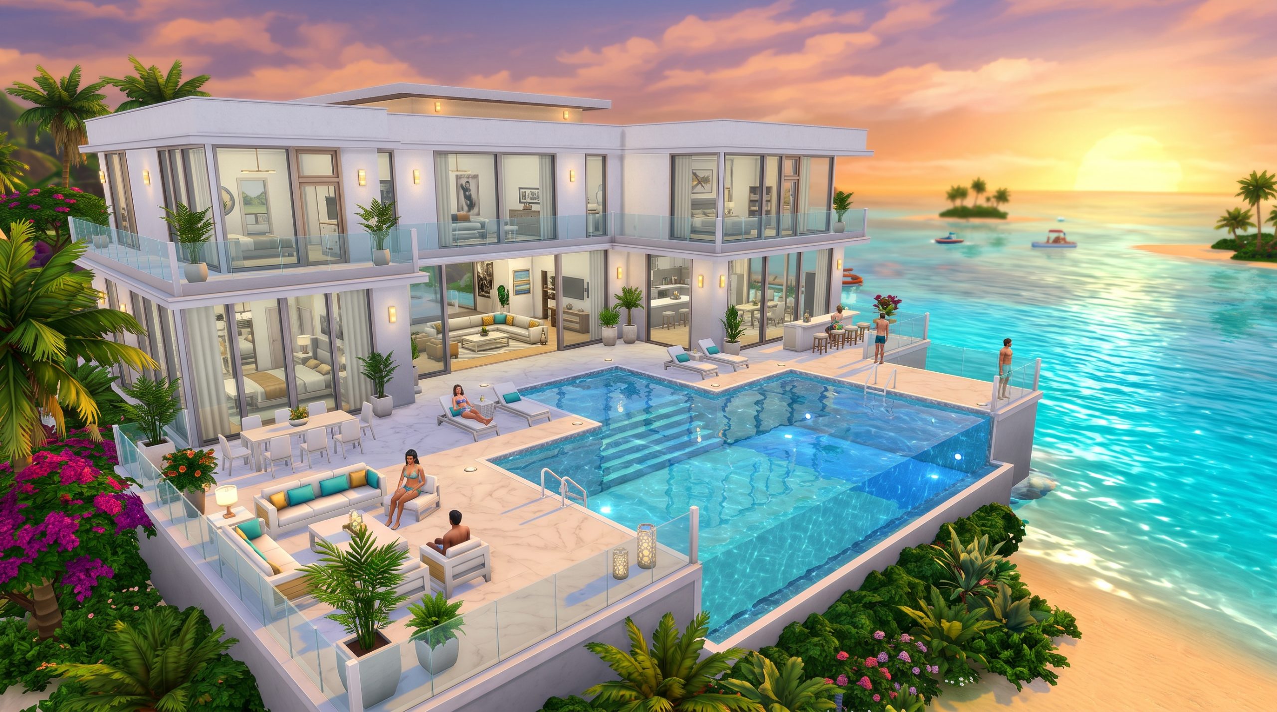 15 Modern Oceanfront Houses in The Sims 4