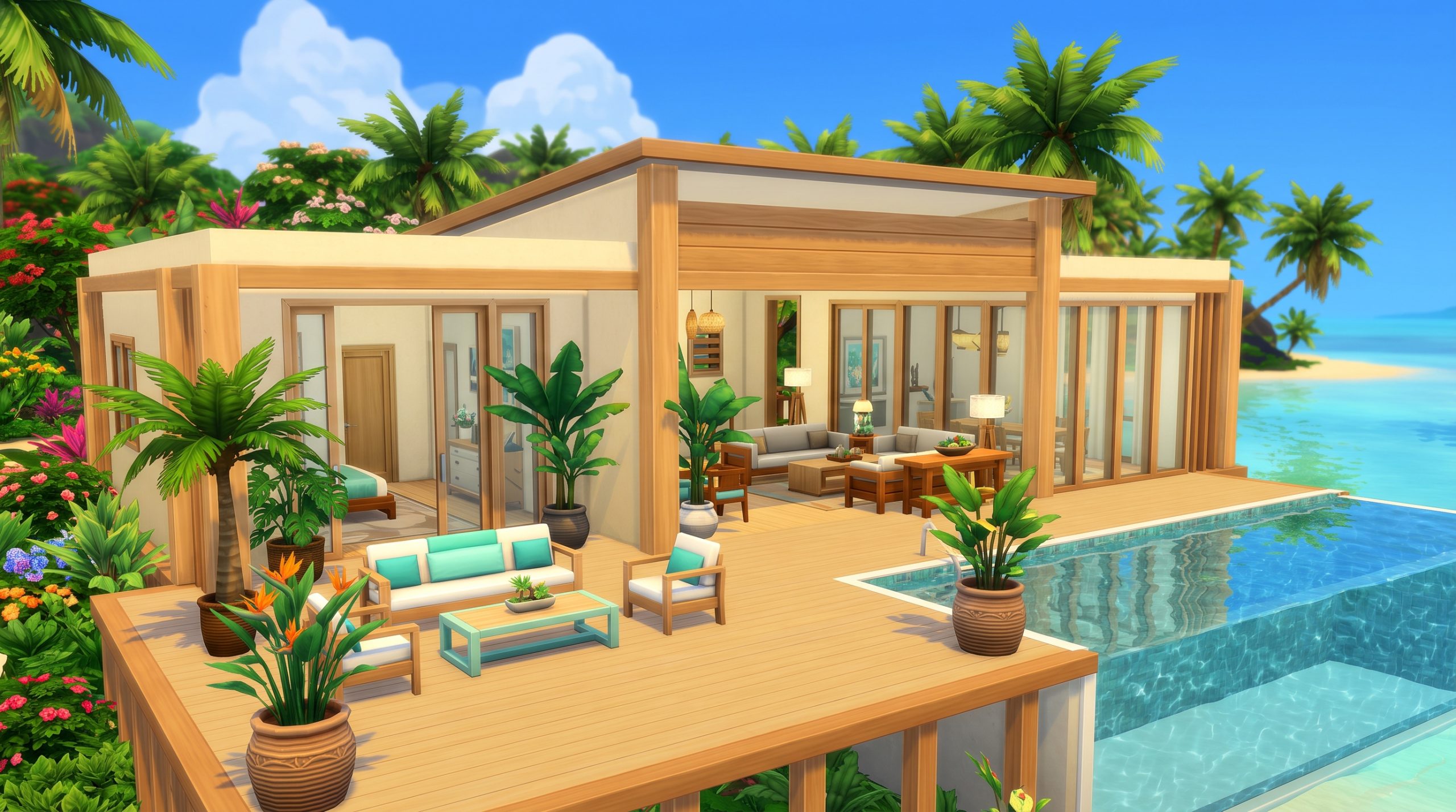 15 Stunning Tropical Getaway Homes in The Sims 4