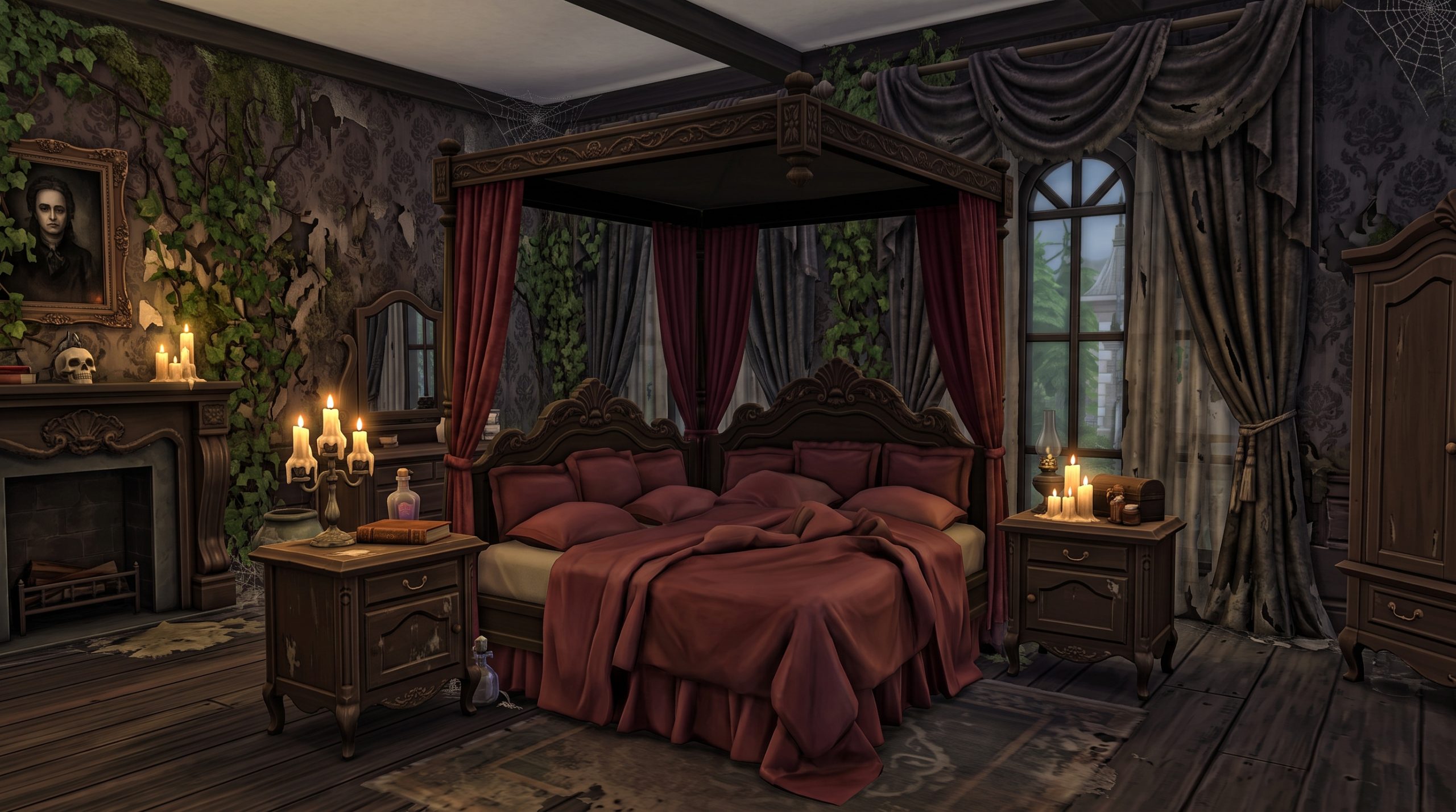 The Sims 4 Haunted Bedroom Ideas: 20 Dark and Spooky Interiors